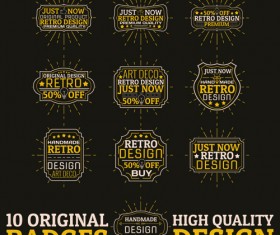 Original design badges with labels vector 03