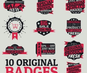Original design badges with labels vector 04