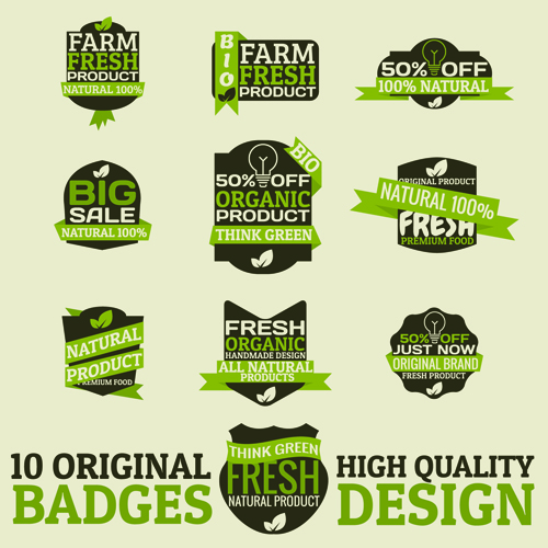 Original design badges with labels vector 05
