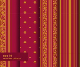 Ornaments floral pattern seamless set vector 02