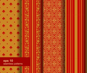 Ornaments floral pattern seamless set vector 03