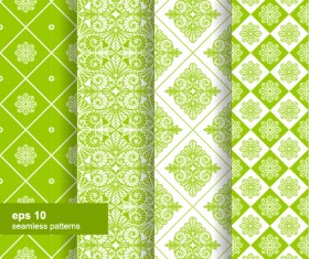 Ornaments floral pattern seamless set vector 04