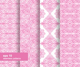 Ornaments floral pattern seamless set vector 06