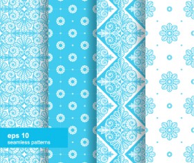 Ornaments floral pattern seamless set vector 07