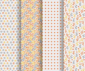 Ornaments floral pattern seamless set vector 10