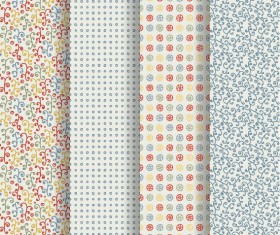 Ornaments floral pattern seamless set vector 11