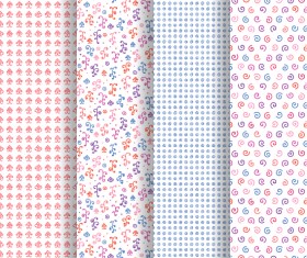 Ornaments floral pattern seamless set vector 12