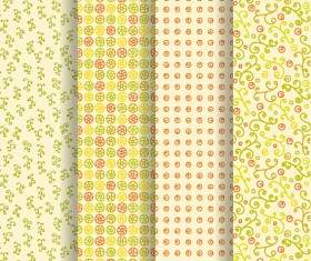 Ornaments floral pattern seamless set vector 13