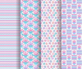 Ornaments floral pattern seamless set vector 14