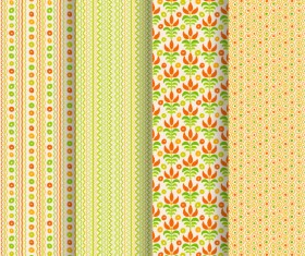 Ornaments floral pattern seamless set vector 15