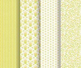 Ornaments floral pattern seamless set vector 16