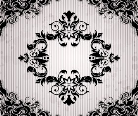 Ornate black floral pattern background art
