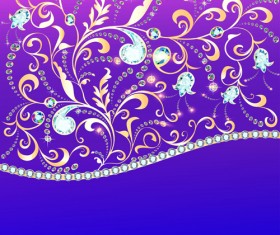 Ornate diamonds art background vector 01