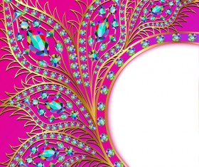 Ornate diamonds art background vector 02