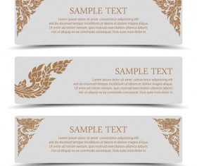 Ornate floral banners vector set 01