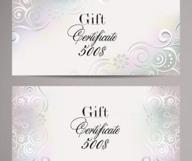 Ornate gift certificates template vectors 01
