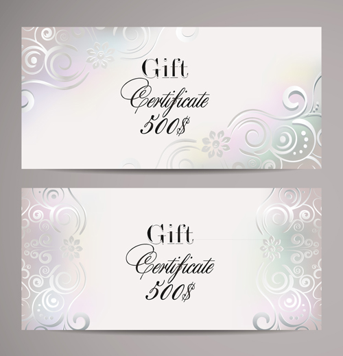 Ornate gift certificates template vectors 01