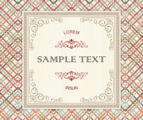 Ornate retro frame background art vector 04
