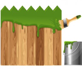 Paints with wood wall vector material 03