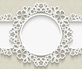 Paper frame with beige background vector 01