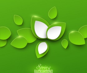 Paper leaves spring background vector