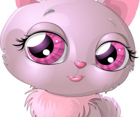 Pink cat girl vector material