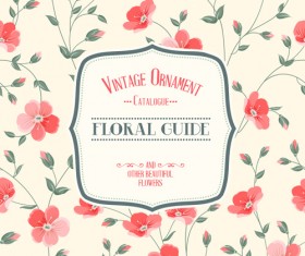 Pink red flower card vector material