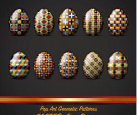 Pop art geometic pattern easter egg vector