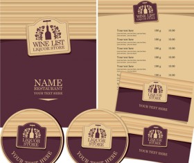 Price menu wine retro vector 01