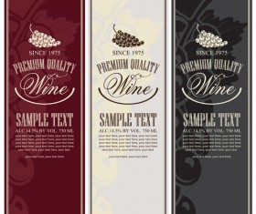 Price menu wine retro vector 03