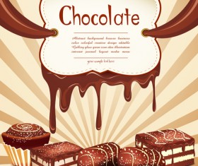 Realistic chocolate modern background vector 01