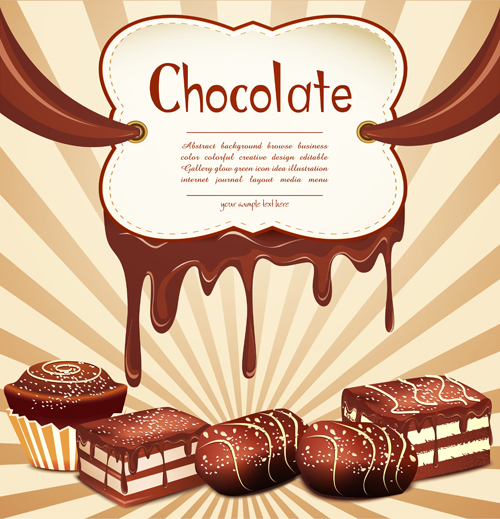 Realistic chocolate modern background vector 01