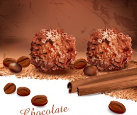 Realistic chocolate modern background vector 02
