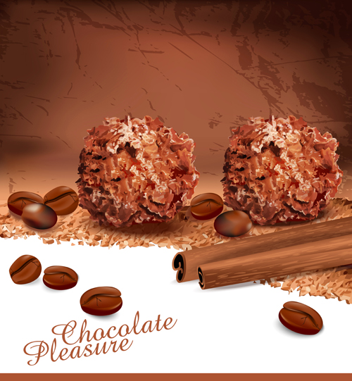 Realistic chocolate modern background vector 02