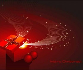 Red gift box with abstract background vector