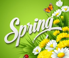 Refreshing spring flower backgrounds vector 01