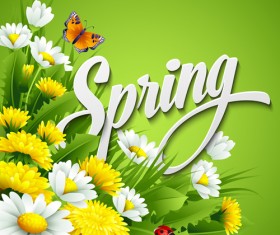 Refreshing spring flower backgrounds vector 03