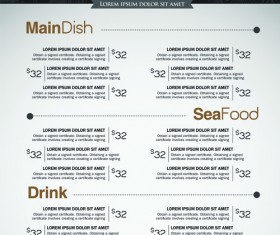 Restaurant menu price list creative vector 03