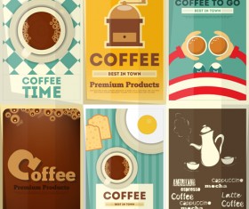 Retro coffee posters vector set