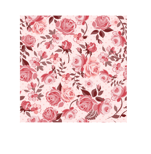 Retro styles roses seamless pattern vector 02