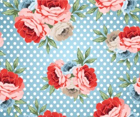 Retro styles roses seamless pattern vector 05