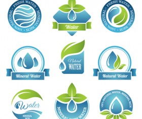 Round water logos vectors graphics