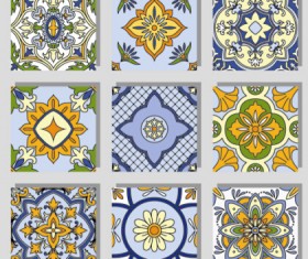 Seamless pattern tile floral vector set 01