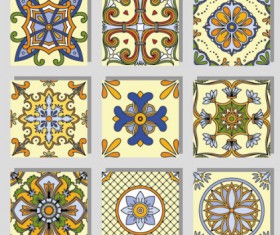 Seamless pattern tile floral vector set 02