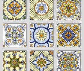 Seamless pattern tile floral vector set 03