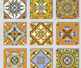 Seamless pattern tile floral vector set 04