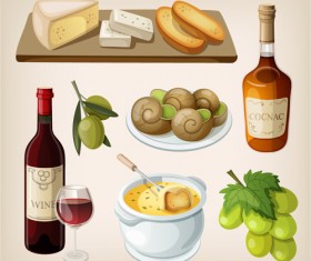 Set of food illustration vectors material 02