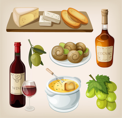 Set of food illustration vectors material 02