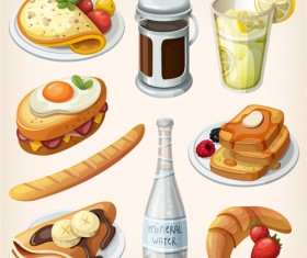 Set of food illustration vectors material 03
