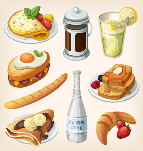 Set of food illustration vectors material 03
